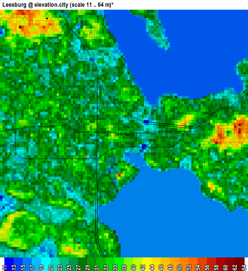 Leesburg elevation map