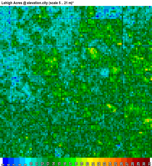 Lehigh Acres elevation map