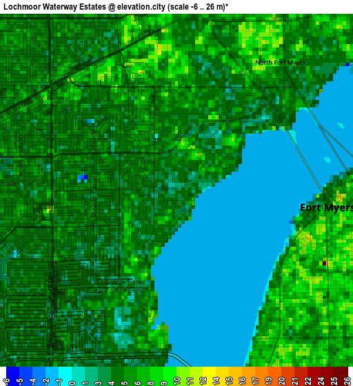 Lochmoor Waterway Estates elevation map