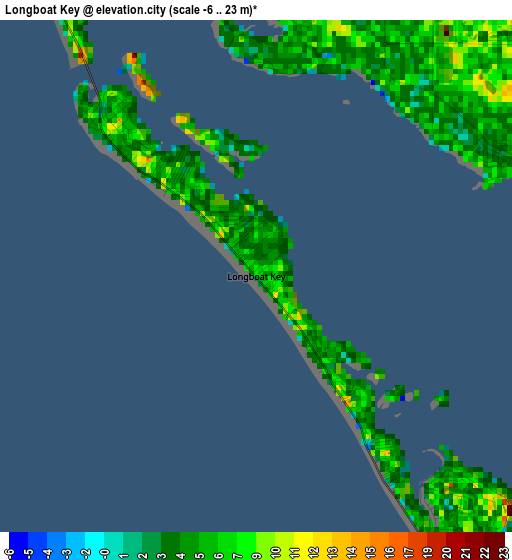 Longboat Key elevation map