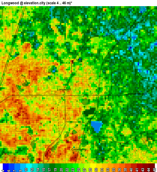 Longwood elevation map