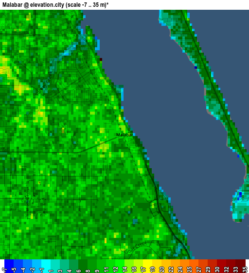 Malabar elevation map