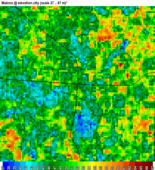 Malone elevation map