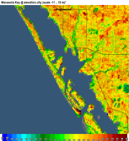 Manasota Key elevation map