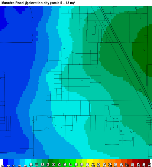 Manatee Road elevation map