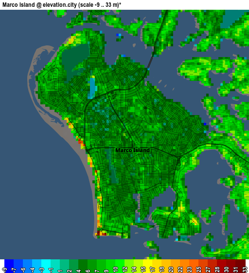 Marco Island elevation map