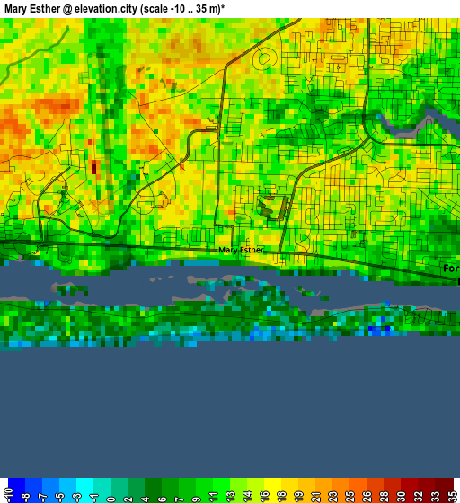 Mary Esther elevation map