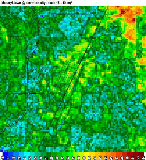 Masaryktown elevation map