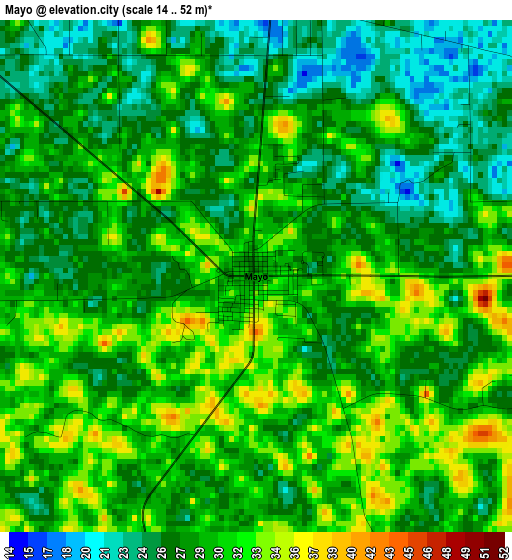 Mayo elevation map