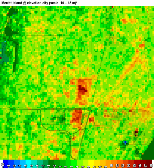 Merritt Island elevation map