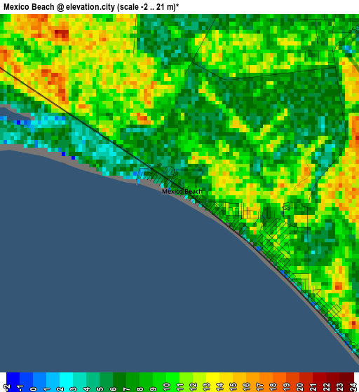 Mexico Beach elevation map