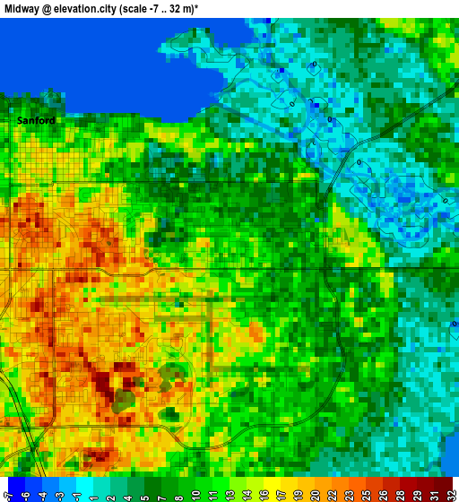 Midway elevation map