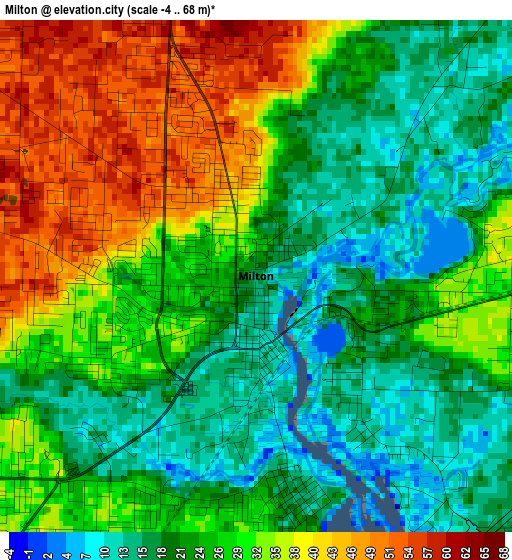 Milton elevation map