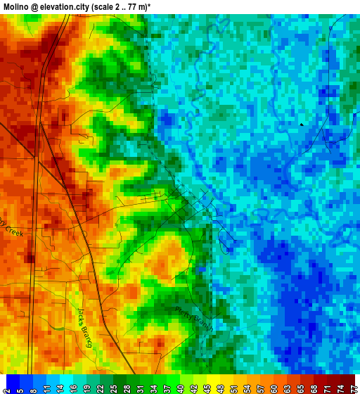 Molino elevation map