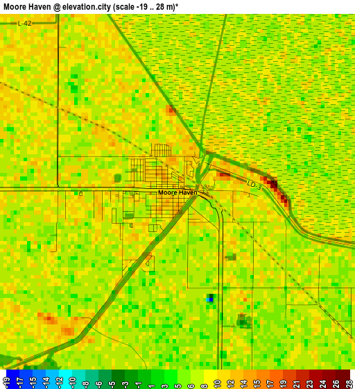 Moore Haven elevation map