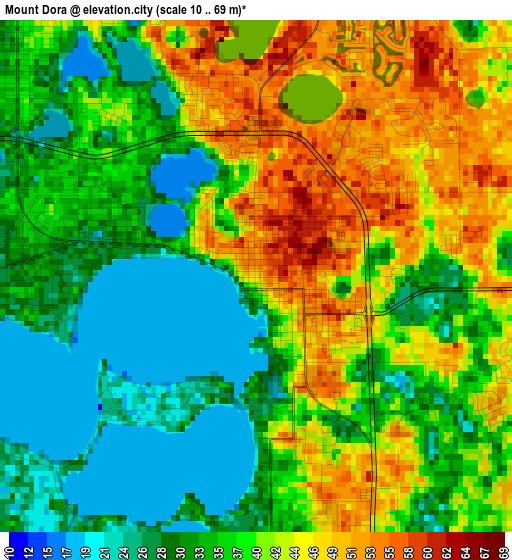 Mount Dora elevation map