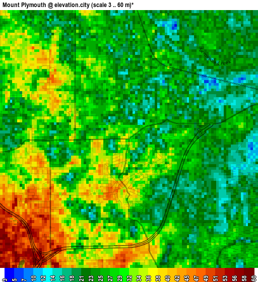 Mount Plymouth elevation map