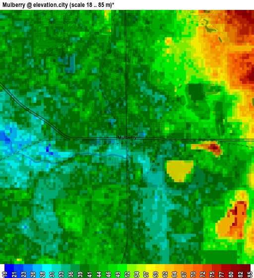 Mulberry elevation map