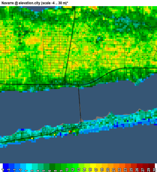 Navarre elevation map