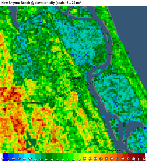 New Smyrna Beach elevation map