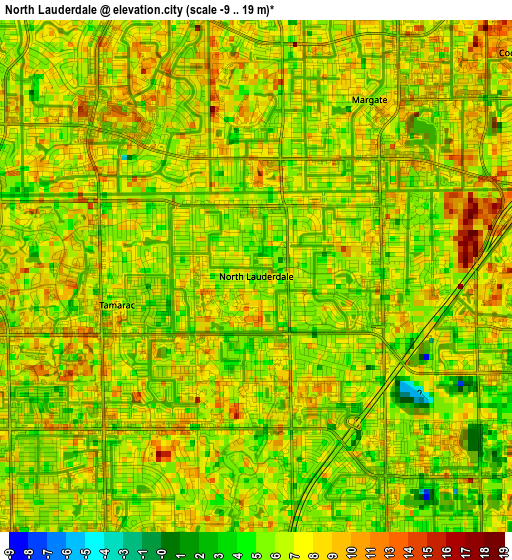 North Lauderdale elevation map