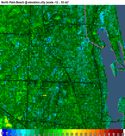 North Palm Beach elevation map