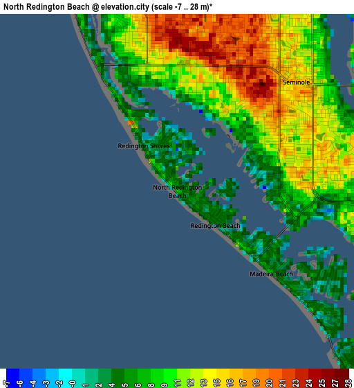 North Redington Beach elevation map