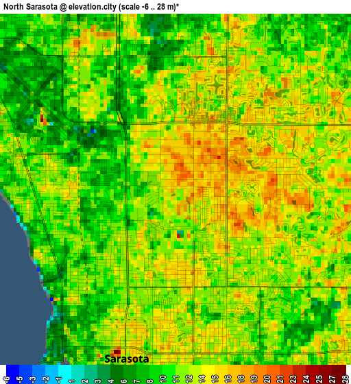 North Sarasota elevation map