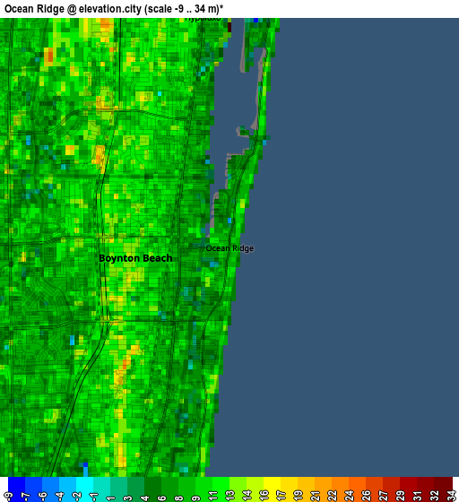 Ocean Ridge elevation map