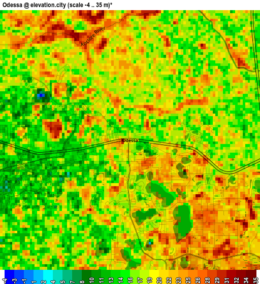 Odessa elevation map