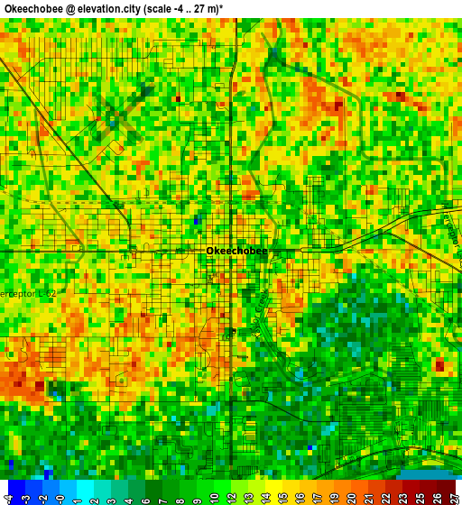 Okeechobee elevation map