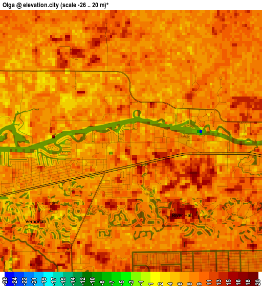 Olga elevation map