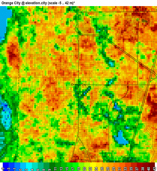 Orange City elevation map