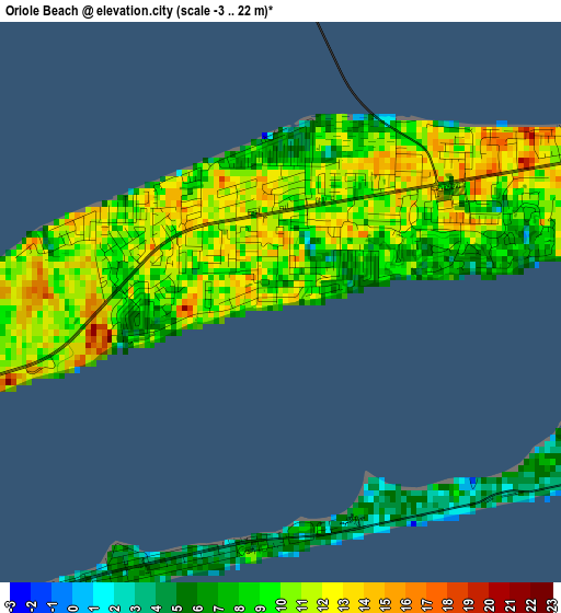 Oriole Beach elevation map