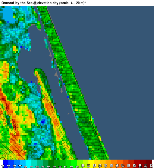 Ormond-by-the-Sea elevation map