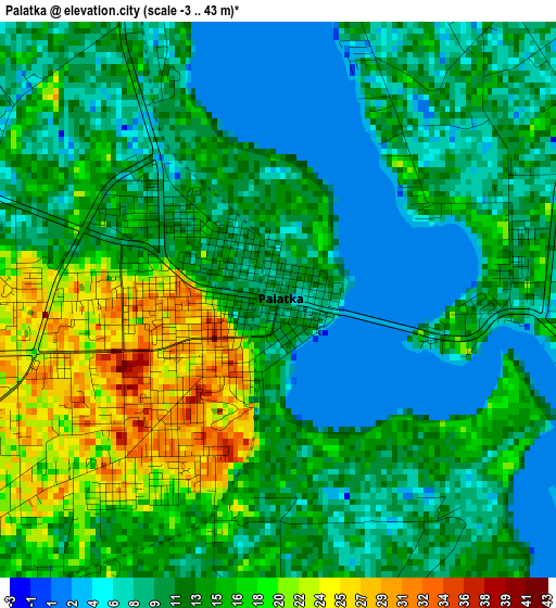 Palatka elevation map