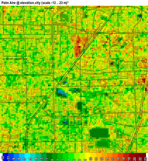 Palm Aire elevation map