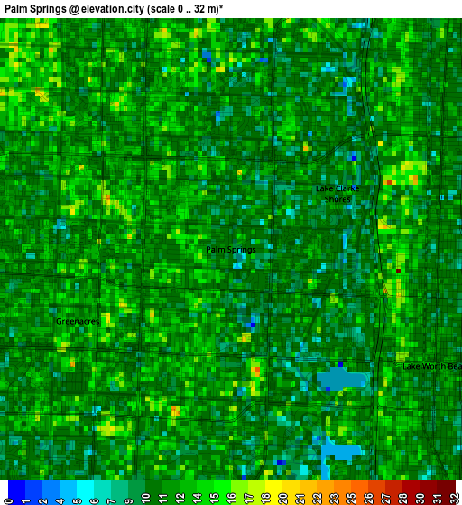 Palm Springs elevation map