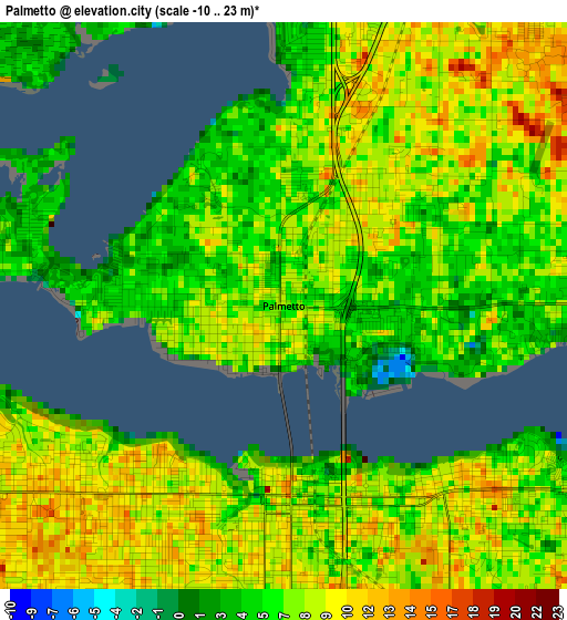 Palmetto elevation map