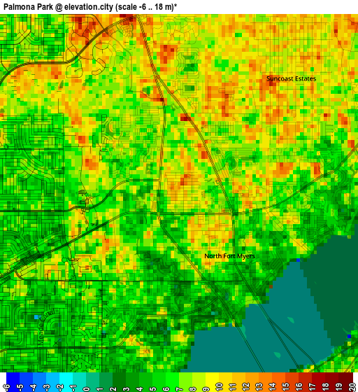 Palmona Park elevation map