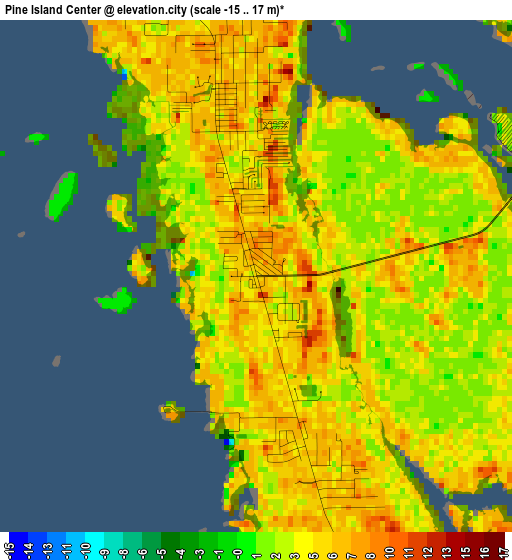 Pine Island Center elevation map