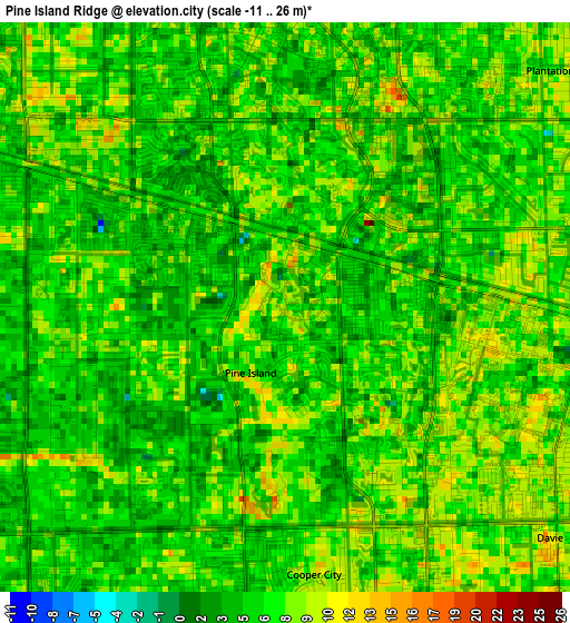 Pine Island Ridge elevation map