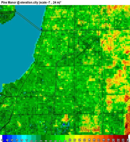 Pine Manor elevation map