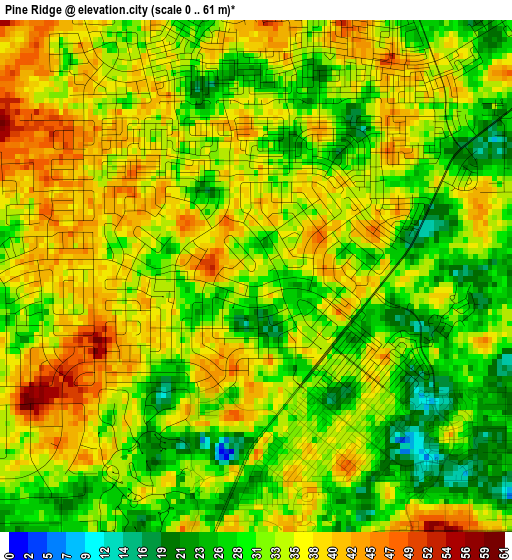 Pine Ridge elevation map