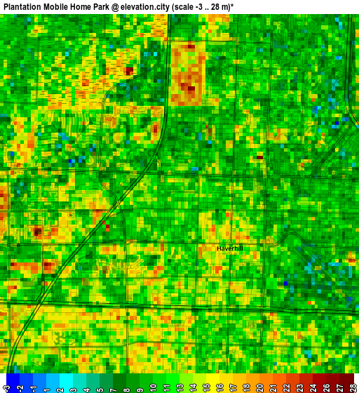 Plantation Mobile Home Park elevation map