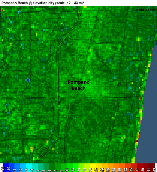 Pompano Beach elevation map