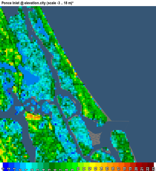 Ponce Inlet elevation map