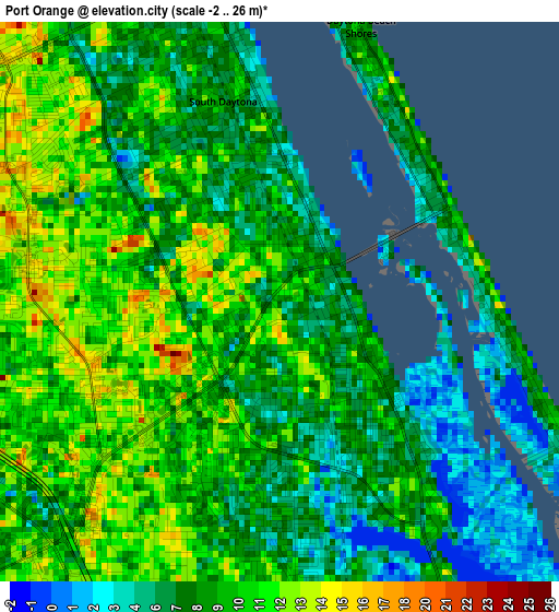 Port Orange elevation map