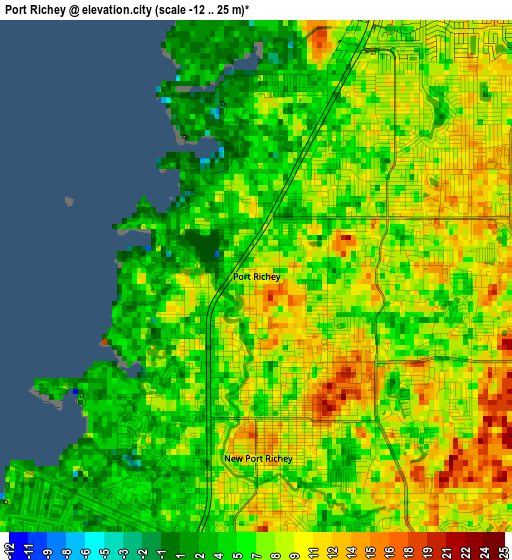 Port Richey elevation map