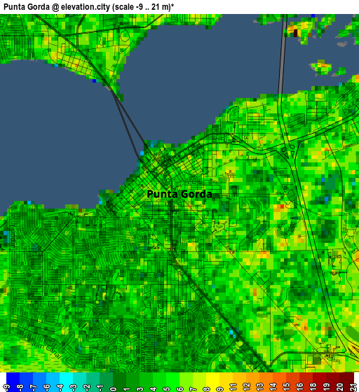 Punta Gorda elevation map